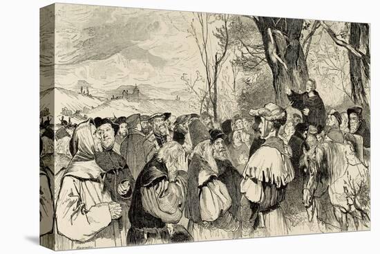 Martin Luther (1483-1546) Preaching in Mora.. Germany-null-Premier Image Canvas
