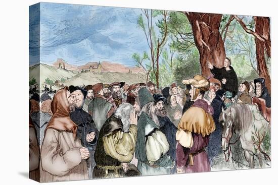 Martin Luther (1483-1546) Preaching in Mora-null-Premier Image Canvas