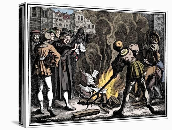 Martin Luther burning the Papal Bull, 1520-Unknown-Premier Image Canvas