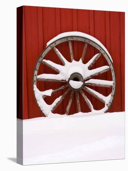 Martin Stables, Wheel Detail, Banff, Alberta-Michele Westmorland-Premier Image Canvas