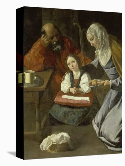 Mary as Child with St. Joachim and St. Anne-Francisco Zurbaran y Salazar-Premier Image Canvas