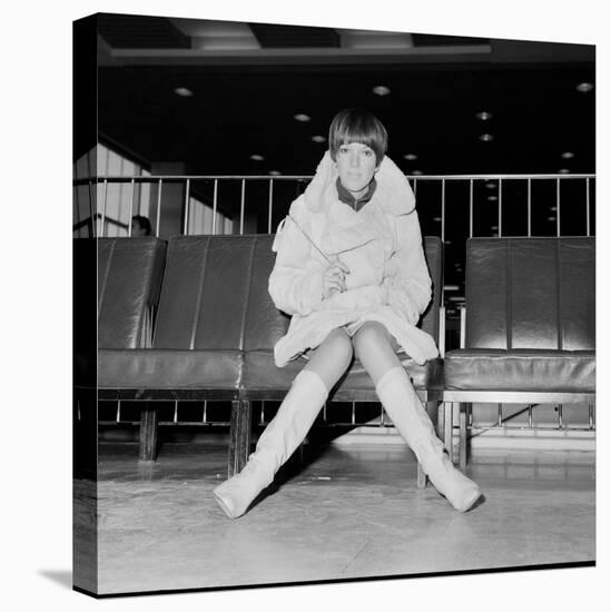Mary Quant, at London Airport, on Her Way to Paris to Go to a Fancy Dress Ball.-null-Premier Image Canvas