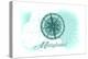 Maryland - Compass - Teal - Coastal Icon-Lantern Press-Stretched Canvas