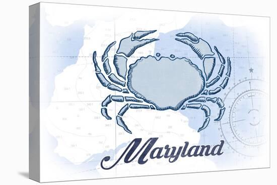 Maryland - Crab - Blue - Coastal Icon-Lantern Press-Stretched Canvas