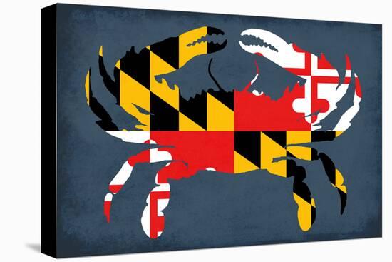 Maryland - Crab Flag - No Text-Lantern Press-Stretched Canvas