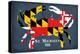 Maryland Flag Crab - St. Michaels, Maryland-Lantern Press-Stretched Canvas