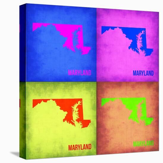 Maryland Pop Art Map 1-NaxArt-Stretched Canvas