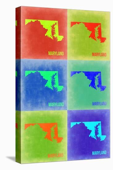Maryland Pop Art Map 2-NaxArt-Stretched Canvas