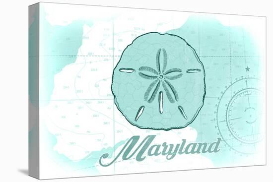 Maryland - Sand Dollar - Teal - Coastal Icon-Lantern Press-Stretched Canvas