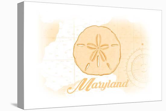 Maryland - Sand Dollar - Yellow - Coastal Icon-Lantern Press-Stretched Canvas