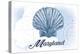 Maryland - Scallop Shell - Blue - Coastal Icon-Lantern Press-Stretched Canvas