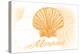 Maryland - Scallop Shell - Yellow - Coastal Icon-Lantern Press-Stretched Canvas