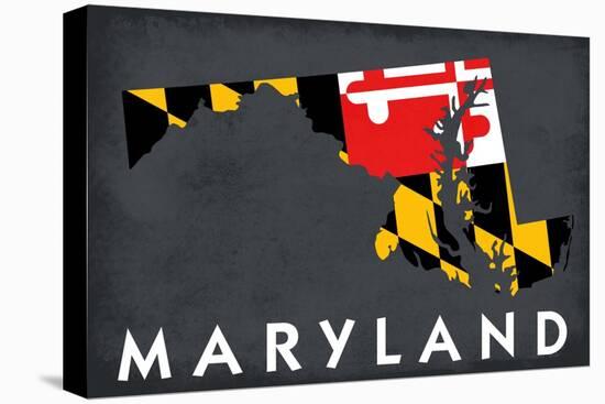 Maryland - State Outline Flag-Lantern Press-Stretched Canvas