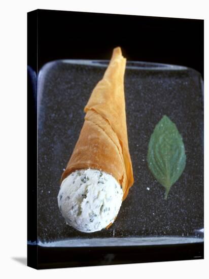 Mascarpone and Basil Ice Cream in Wafer Cone-Jean Cazals-Premier Image Canvas