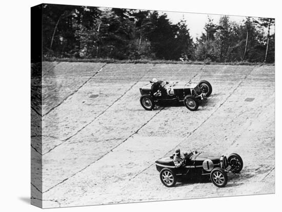 Maserati and Bugatti in Action at Brooklands, Surrey, 1933-null-Premier Image Canvas