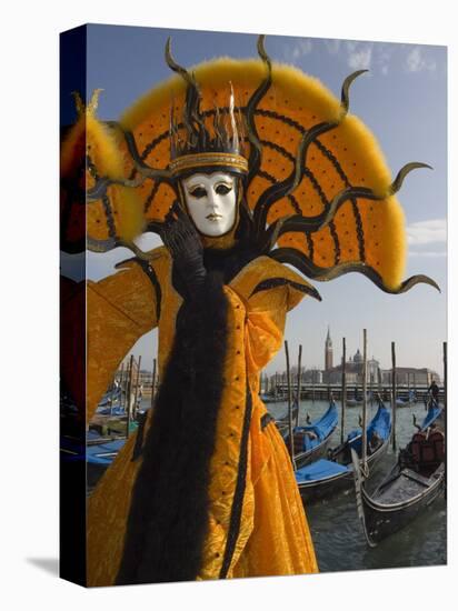 Masked Face and Costume at the Venice Carnival, Venice, Italy-Christian Kober-Premier Image Canvas