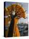 Masked Face and Costume at the Venice Carnival, Venice, Italy-Christian Kober-Premier Image Canvas