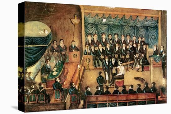 Masonic Initiation Ceremony of a Male Freemason, Early 19th Century-null-Premier Image Canvas