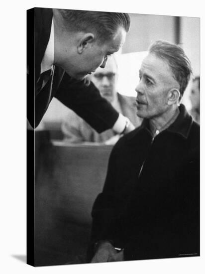 Mass Murderer Ed Gein Getting Advice from His Lawyer, William Belter Waushara County-Francis Miller-Premier Image Canvas