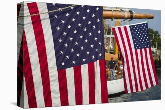 Massachusetts, Cape Ann, Annual Schooner Festival, Us Flag-Walter Bibikow-Premier Image Canvas