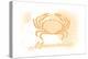 Massachusetts - Crab - Yellow - Coastal Icon-Lantern Press-Stretched Canvas