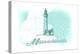 Massachusetts - Lighthouse - Teal - Coastal Icon-Lantern Press-Stretched Canvas