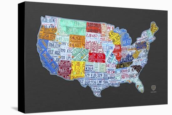 Massive USA License Plate Map-Design Turnpike-Premier Image Canvas