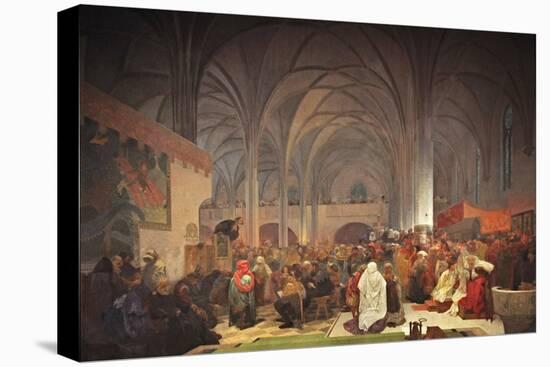 Master Jan Hus Preaching at the Bethlehem Chapel (The Cycle the Slav Epi)-Alphonse Mucha-Premier Image Canvas