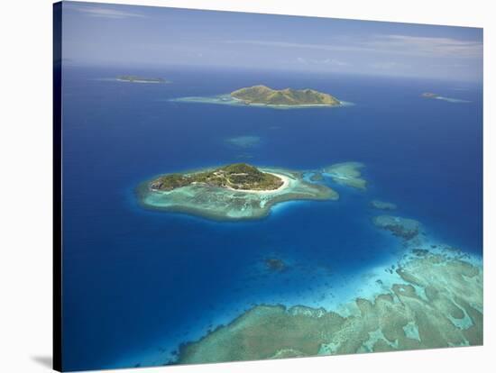 Matamanoa Island and Coral Reef, Mamanuca Islands, Fiji-David Wall-Premier Image Canvas