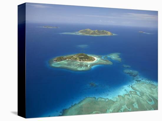 Matamanoa Island and Coral Reef, Mamanuca Islands, Fiji-David Wall-Premier Image Canvas