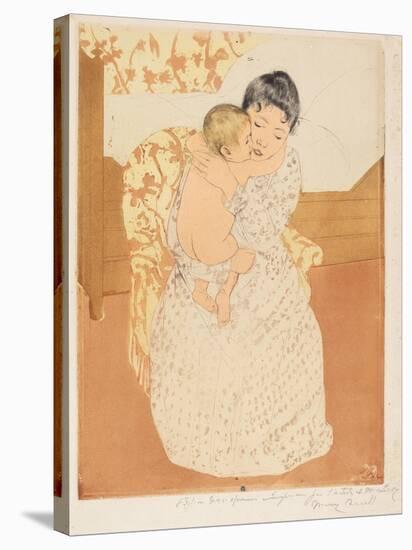 Maternal Caress, 1890-1-Mary Cassatt-Premier Image Canvas