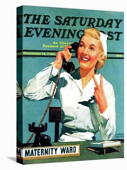 "Maternity Ward," Saturday Evening Post Cover, December 14, 1940-John Hyde Phillips-Premier Image Canvas