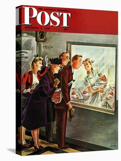 "Maternity Ward," Saturday Evening Post Cover, November 2, 1946-Constantin Alajalov-Premier Image Canvas