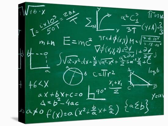 Math Formulas on School Blackboard Education-PicsFive-Stretched Canvas