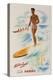Matson Lines Travel Poster Hawaii Surfer-null-Premier Image Canvas