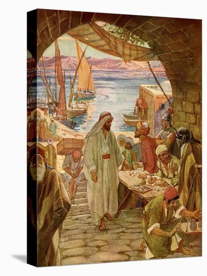 Matthew (Levi) is called upon to become a disciple - Bible-William Brassey Hole-Premier Image Canvas