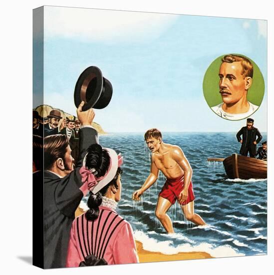 Matthew Webb, the First Man to Swim the English Channel in August 1875-John Keay-Premier Image Canvas