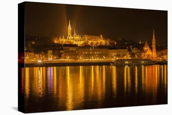 Matthias Church. Nightscape. Danube River Surroundings. Budapest. Hungary-Tom Norring-Premier Image Canvas