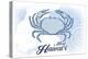 Maui, Hawaii - Crab - Blue - Coastal Icon-Lantern Press-Stretched Canvas