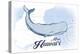 Maui, Hawaii - Whale - Blue - Coastal Icon-Lantern Press-Stretched Canvas