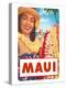 Maui, Hawaiian Lady with Frangipani Leis-null-Stretched Canvas