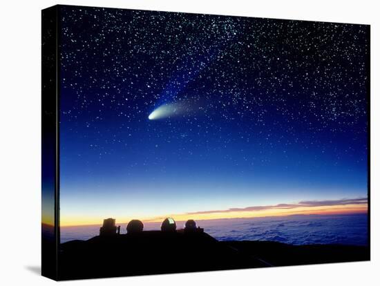 Mauna Kea Observatory & Comet Hale-Bopp-David Nunuk-Premier Image Canvas