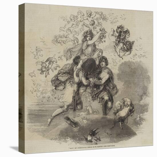 May, an Allegorical Design by W Harvey-null-Premier Image Canvas