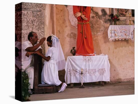 Maya Girls Receive First Communion, Telchaquillo, Mexico-Kenneth Garrett-Premier Image Canvas