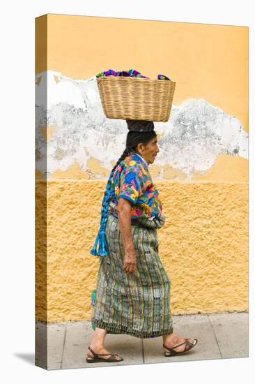 Mayan Woman in Traditional Huipiles (Blouse) and Corte (Skirt), Antigua, Guatemala-Michael DeFreitas-Premier Image Canvas