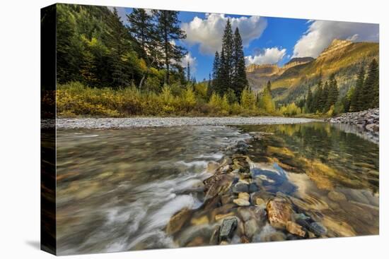 Mcdonald Creek with the Garden Wall in Glacier National Park, Montana, Usa-Chuck Haney-Premier Image Canvas