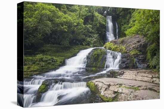 McLean Falls on the Tautuku River, Chaslands, near Papatowai, Catlins Conservation Area, Clutha dis-Ruth Tomlinson-Premier Image Canvas