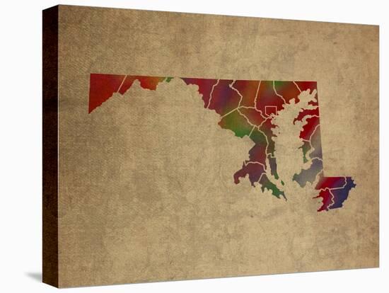 MD Colorful Counties-Red Atlas Designs-Premier Image Canvas