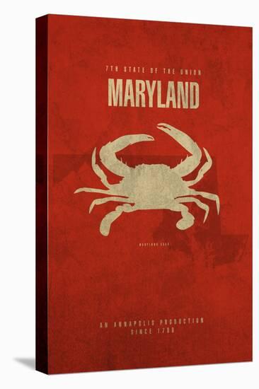 MD State Minimalist Posters-Red Atlas Designs-Premier Image Canvas