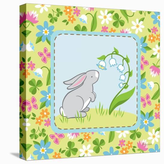 Meadow Bunny I-Betz White-Stretched Canvas